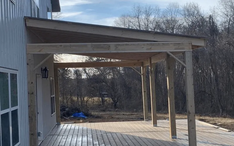 Custom wood deck with covered porch — Hickory NC deck builders
